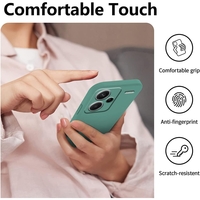 Husa de Protectie, Vafy, pentru Xiaomi Redmi Note 13 Pro Plus 5G, Liquid Silicone, cu Microfibra pe Interior, Protectie Antisoc, Compatibil Incarcare Wireless, Verde