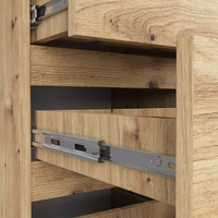 Comoda cu 4 sertare, PAL laminat 16mm, 40x35x74 cm, stejar artisan