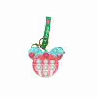 Jucarie antistres din silicon, Flippy, Pop It Now and Flip It, Portofel ursulet, Roz/Alb