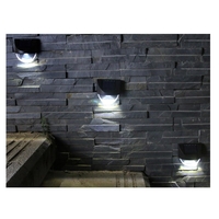 Aplica Solara LED pentru Gradina, Flippy, Set 4 Bucati, ABS/Policarbonat, Rezistent la Apa IP65, 1 LED, pentru gradina, casa, balcon, terasa, 1.2V, 600mah, 8.8 x 8.5 cm, Lumina Alb Rece, Negru