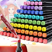 Set Cutie 48 Markere, Flippy, cu Alcool, Artist Markers, Cutie Plastic cu Maner, Multicolor