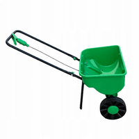 Distribuitor manual pentru seminte, ingrasamant sau sare, rezervor 27 L, roti mari, cadru metalic, 100x48x69 cm