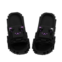 Papuci Casual pentru Adolescenti, Flippy, Model Unisex de Forma Pixel, Rezistenti Usori si Moi din Spuma EVA Antiderapanti, Marime 38-39, Negru