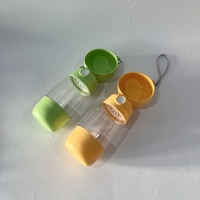 Sticla Animale, Flippy, Portabila, pentru Hrana si Apa, din ABS, 400 ml/182 ml, 25.5 x 8 x 9 cm, Verde