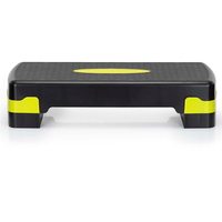 Stepper aerobic, ajustabil in 2 trepte, antiderapant, maxim 350 kg, 68x29x15 cm, negru si verde