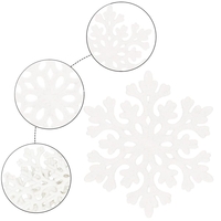 Decoratiune brad fulg de zapada, set 8 bucati, 8cm, alb