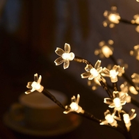 Decoratiune Luminoasa, Flippy, Crenguta, cu Baterii, 72 LED -uri, Flori, Alb Cald