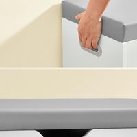 VASAGLE Pantofar cu banca, capitonata, 3 compartimente, sarcina 150 kg, 30x80x44 cm, modern, alb