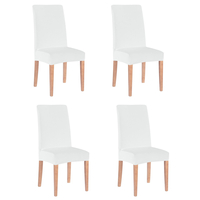 Set 4 huse universale pentru scaun, marime universala, poliester si spandex, 45 x 60 cm, alb