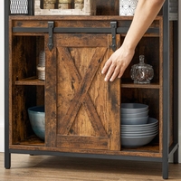VASAGLE Comoda depozitare cu usa glisanta tip hambar, 70x30x80 cm, maro rustic