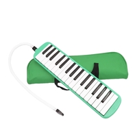 Muzicuta Melodica 32 Clape, Flippy, din ABS, pentru Incepatori, 45 x 13 x 7 cm, Include Husa si Suflator, Verde