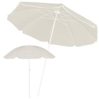 Umbrela de plaja pliabila cu inclinare reglabila, diametru 160 cm, bej