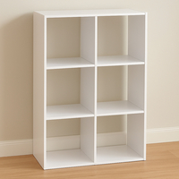 Biblioteca 5Five Mix n'Modul, 6 compartimente, PAL, 68x32x101 cm, alb