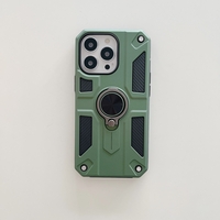 Husa protectie Vafy compatibila cu Apple iPhone 13 Pro Max Defender Model 5 cu suport prindere inel,Verde