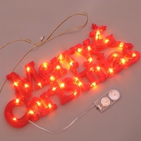 Instalatie LED de Craciun, Vafy, Litere 3D, Merry Christmas, Lumina Calda, 27.5 x 10.5 x 1.4 cm, Rosu