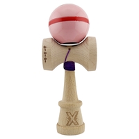 Kendama X Originala Silken, Profesionala, Flippy, Cupe Mari KING SIZE V3, Super Sticky, Gaura in Baza, Rulment Metalic, din lemn 18 cm, Ata 62/65 cm, Roz