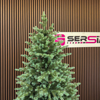 Brad artificial Sersimo, Scandinavia, verde cu varfuri argintii, integral 3D, 230 cm
