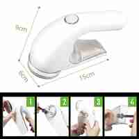 Aparat Pentru Curatat Scame, Par Si Praf, Vafy, Trimmer pentru Diferite Tipuri De Material, Cu Lame Din Otel Inoxidabil, Maner Ergonomic, Incarcare Prin USB, 15x6x9 cm, Alb