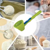 Lingura pentru Proteine, Vafy, Lingura cu Palnie Culisanta, Lingura Dozator pentru Lapte Praf si Suplimente, 12.5 cm, Verde