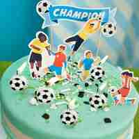 Set 5 Lumanari de Tort, Flippy, Model Mingi de Fotbal, 3.5 cm, din Ceara, Alb/Negru