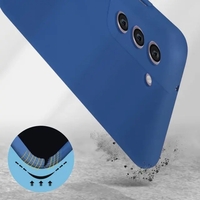 Husa protectie Vafy pentru Samsung S21 FE Liquid Silicone Albastru Inchis