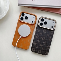 Carcasa Magnetica, Vafy, Compatibila Apple iPhone 15, din Fibra de Carbon, Litere Fosforescente, Portocaliu