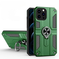 Husa protectie Vafy compatibila cu Apple iPhone 13 Defender Model 5 cu suport prindere inel,Verde