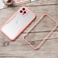 Husa Max Defence pentru iPhone 13, Bumper Roz, Fata Dubla Transparenta, Protectie Antisoc Full 360 ( fata, spate, margini ), Vafy