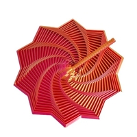 Jucarie Decompresie, Flippy, Model Stea 3D, DuoChrome, Maner Spirala, Turn Magic Geometric, Multiple Forme, Anti-stress, 11 cm, Rosu/Auriu