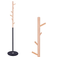 Cuier tip pom din metal Sersimo, 6 agatatoare, 180cm, negru maro