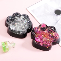 Jucarie Antistres Squishy, Flippy, cu Revenire Lenta, Squeeze Pinch Family, Model Labuta de Pisica cu Sclipici, 6.5x6 cm, 60g, Ambalaj Transparent, Roz-Negru