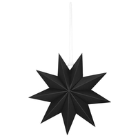 Stea decorativa 3D din hartie, cu 9 colturi, 30cm, neagra