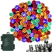 Instalatie lumini de exterior pentru gradina, 10 metri, 100 LED-uri, cu baterii, multicolor