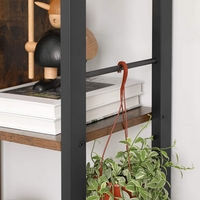 VASAGLE Biblioteca cu 4 rafturi, cadru metalic, stil industrial, 74x30x155 cm, maro rustic