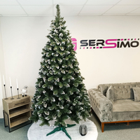 Brad artificial Christmas Deluxe by Sersimo, Crystal nins cu merisoare, 2D, 250cm