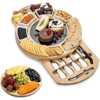 Platou Festiv, Flippy, din Lemn, pentru Branzeturi si Aperitive, 18 Piese, Maro