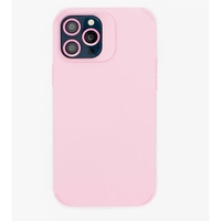 Husa Apple iPhone 13, Vafy, din Silicon Lichid, Interior din Microfibra, Lentile Fosforescente de Protectie Camera, Anti Amprenta, Rezistenta la Socuri, Roz