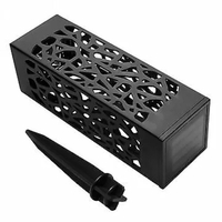 Lampa solara LED, Flippy, Set 6 Bucati, Tip Felinar, pentru Gradina, Inaltime 30.2 cm, putere 0.2W, 1.2V, 600mAh, Lumina Alb Rece, Negru
