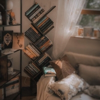 VASAGLE Biblioteca de podea cu 8 etaje, cu rafturi din lemn in forma V, 25x141x50cm, maro rustic