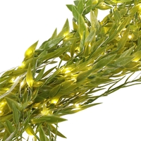 Ghirlanda luminoasa tip perdea de frunze artificiale, 285x105cm, 200 LED-uri, alb cald