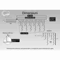 Instalatie Craciun, 30 m, 858 Led-uri ,Franjuri, Rosu / Verde/ Albastru, Flash, Transformator cu telecomanda, Interconectabila, Prelungitor 3 m inclus, Fir Negru, Flippy