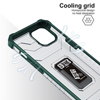 Husa de protectie Vafy compatibila cu Apple iPhone 13 Acrylic Armor cu suport Verde Inchis