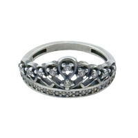 Inel din Argint 925, Jolie Silver, pentru Dama, Model Coroana cu Pietre, Marimea 51, Argintiu