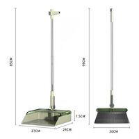 Set Matura si Faras cu Coada Flippy, cu Dinti de Pieptene pentru Curatare Matura, rotativ, pliabil, detasabil, Otel inoxidabil si Polipropilena, 99 x 30 cm Verde