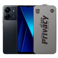 Folie de Protectie pentru Xiaomi Poco C65, Vafy, Sticla Securizata ESD Antistatica, Super-X Privacy OG, Margini Negre, 0.30 mm, Transparent Inchis