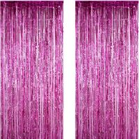 Perdea Franjurata, Flippy, Model Decor Petrecere, pentru Fundal de Poze, Amenajare Colorata a Petrecerii, Dimensiune 100x200 cm, Roz Inchis