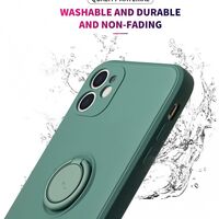 Husa protectie Vafy compatibila cu Samsung A02 S Liquid Silicone Ring cu suport rotativ Verde