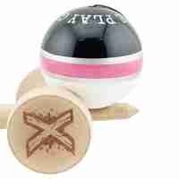Kendama X Originala ROYAL SPIKE, Profesionala, Flippy, Cupe Mari KING SIZE V3, Super Sticky, Gaura in Baza, Rulment Metalic, din lemn 18 cm, Ata 62/65 cm, Inel Roz
