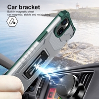 Husa de protectie Vafy compatibila cu Apple iPhone 13 Mini Acrylic Armor cu suport Verde Inchis