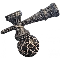Kendama X Originala, Profesionala, Flippy, Cracked, din Lemn, 18 cm, Negru Alb